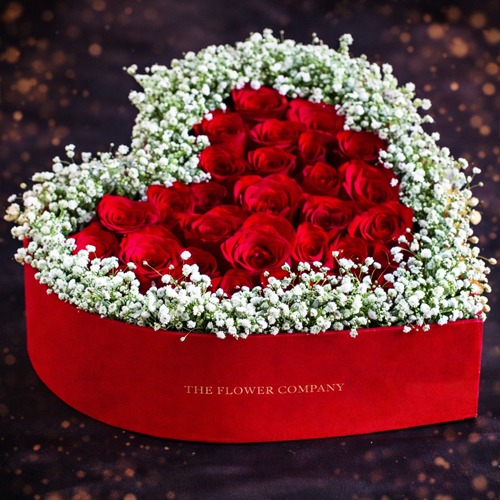 Luxury Heart Shape Red Rose Flower Box